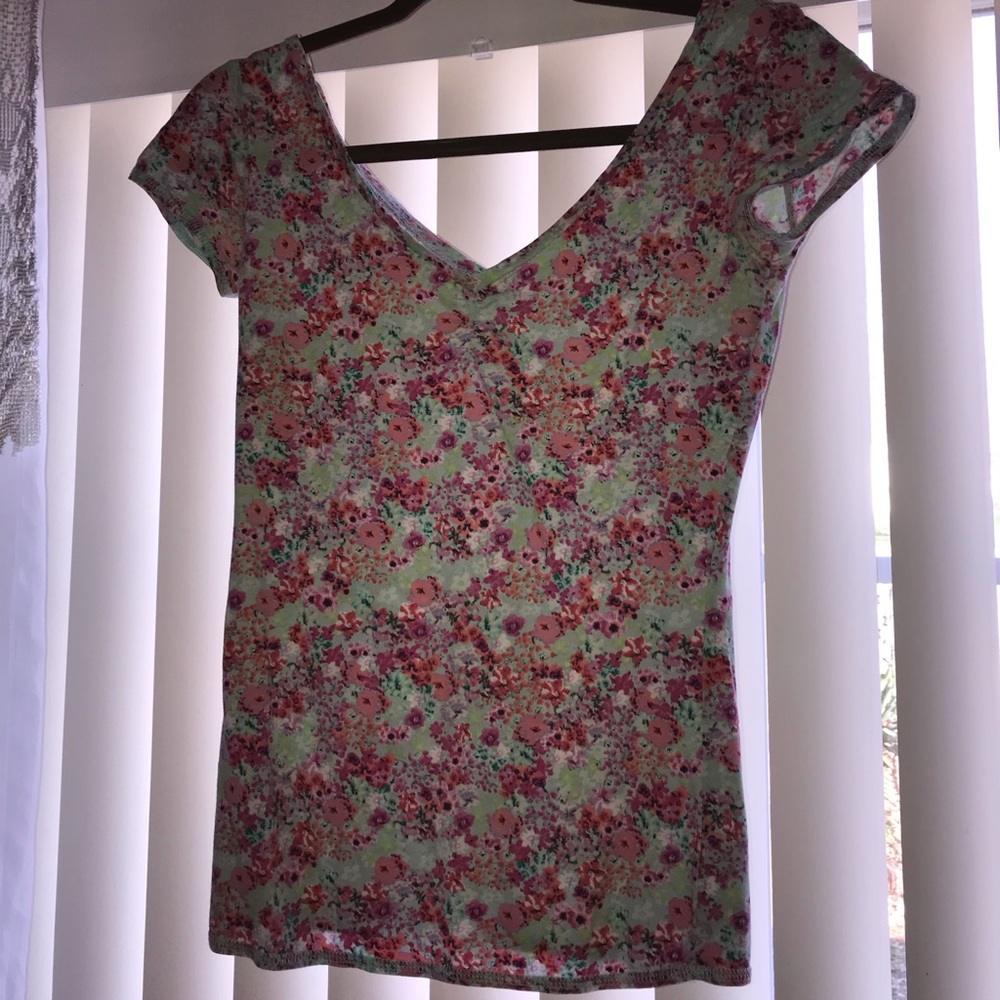 Floral V Neck Top